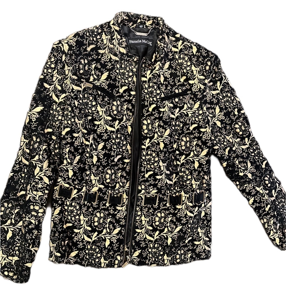 Women’s Pamela McCoy Black Patterned Jacket size Large